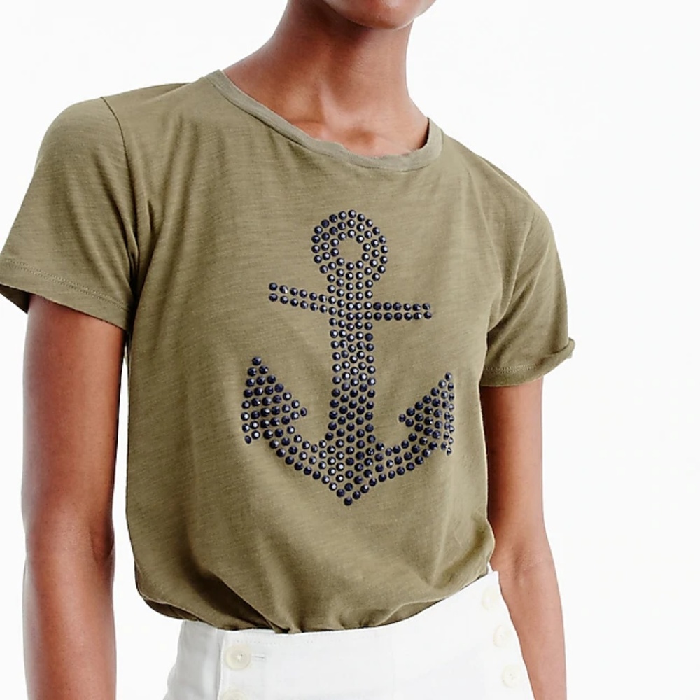 J. Crew Embellished anchor T-shirt - Picture 2 of 8